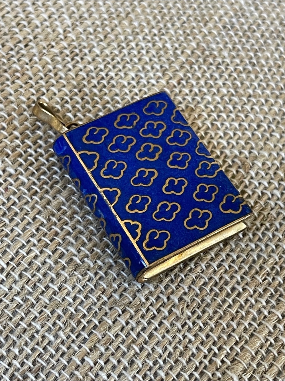 Cloisonné Enamel and Brass Pendant Vintage - Picture 2 of 8